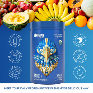 Falcon Protein - Plant-Based Protein Powder 2.18 lb (Vegan), 33 Servings, Vanilla Flavor