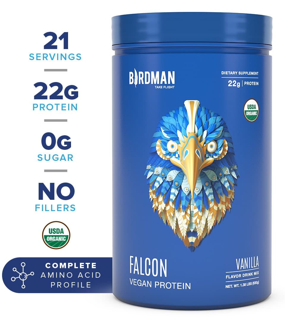 Falcon Protein - Plant-Based Protein Powder 1.38 lb (Vegan), 21 Servings, Vanilla Flavor